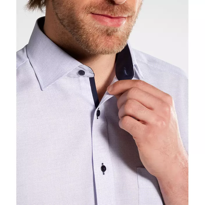 Eterna Comfort fit kortärmad skjorta Struktur, Ljus Blå, large image number 4