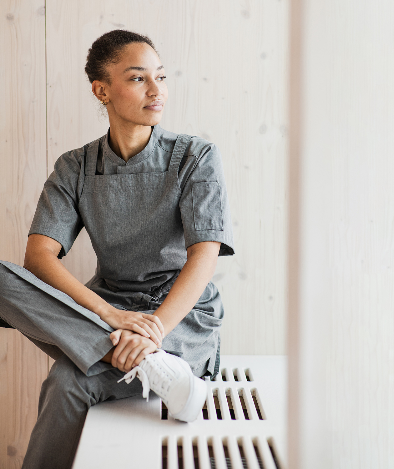 Segers 1097 short-sleeved chefs shirt, Grey melange, large image number 1