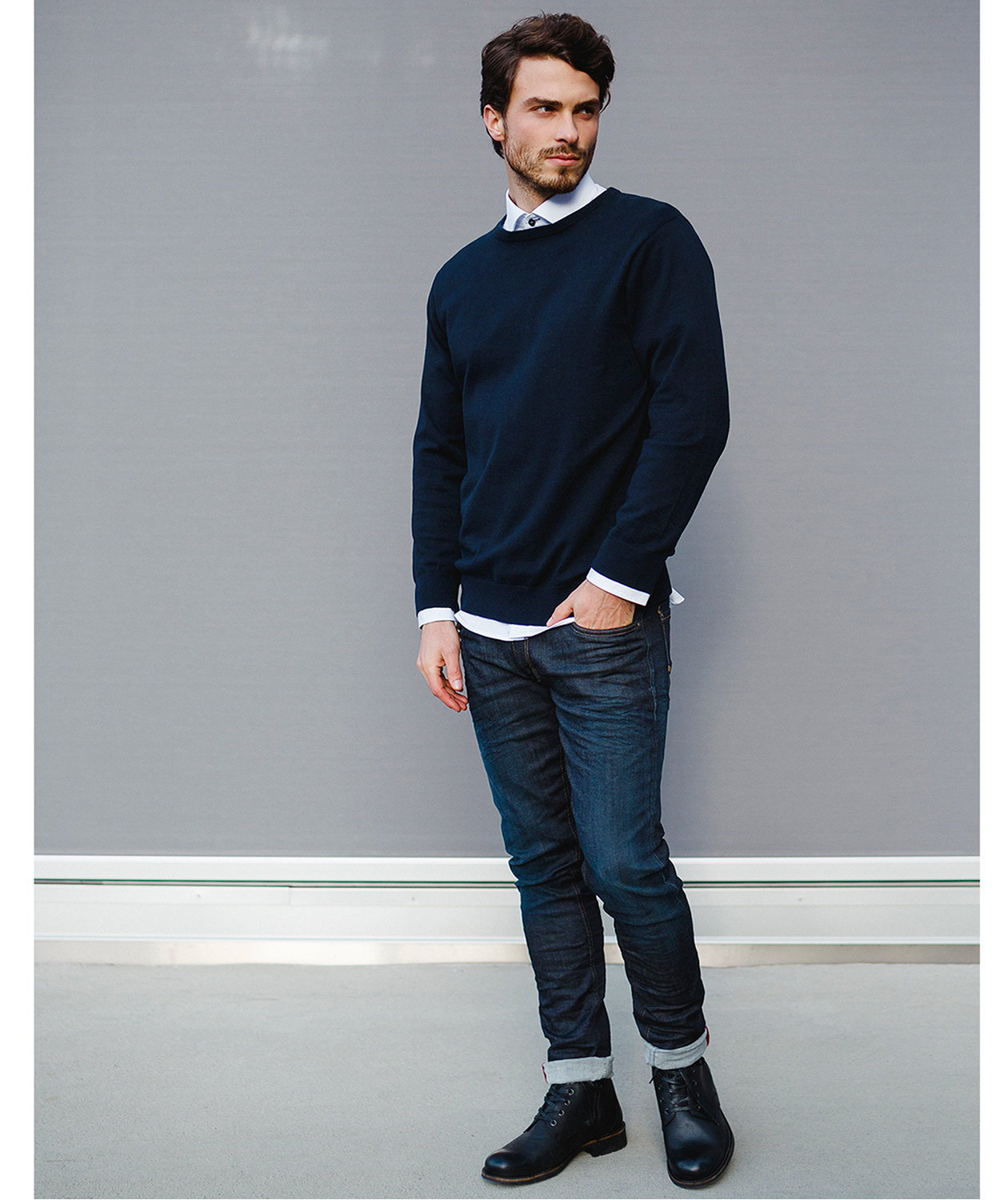 YOU Belfast knitted pullover, Marine Blue