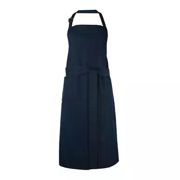Toni Lee Kron bib apron with pocket, Marine Blue