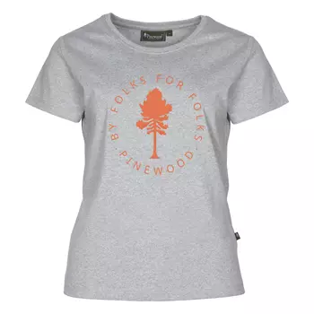 Pinewood Tree dame T-shirt, Light Grey Melange