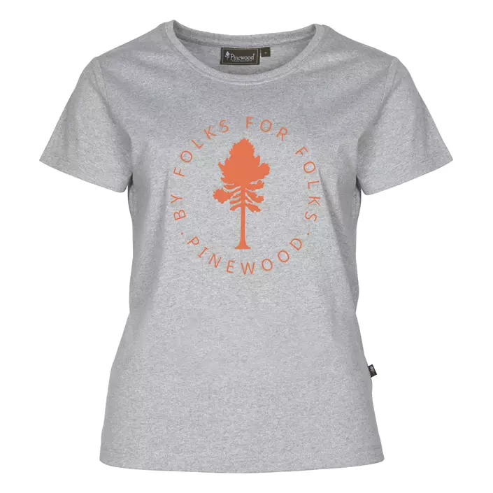 Pinewood Tree dame T-shirt, Light Grey Melange, large image number 0