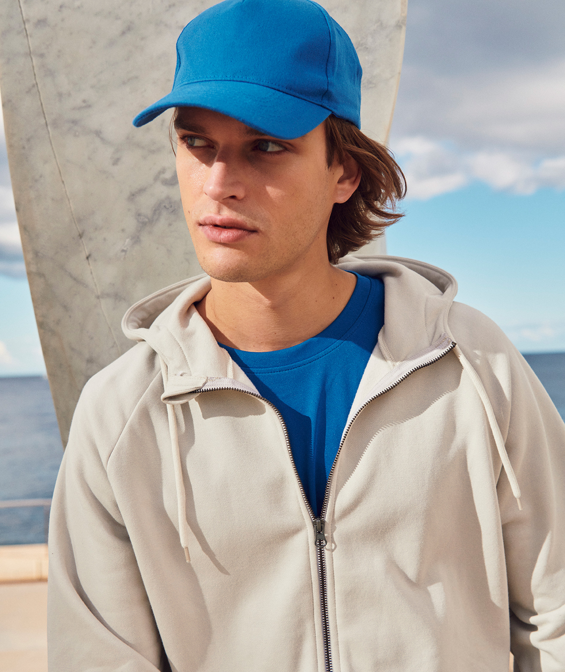 Clique Miami PRO h&aelig;ttetr&oslash;je med lynl&aring;s, Stone, large image number 5