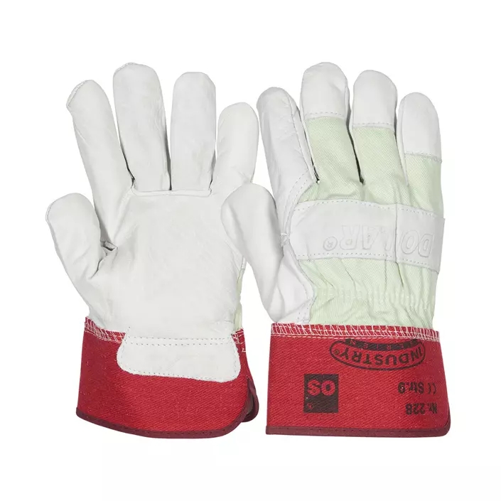 OS Dollar Handschuhe aus Rindsleder, Weiß/Rot, large image number 0