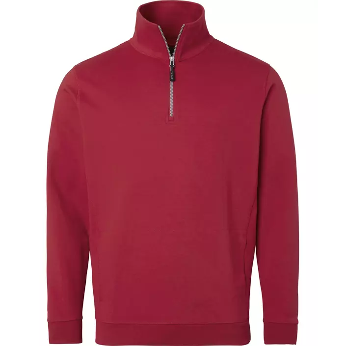 Top Swede sweatshirt med kort dragkedja 0102, Röd, large image number 0