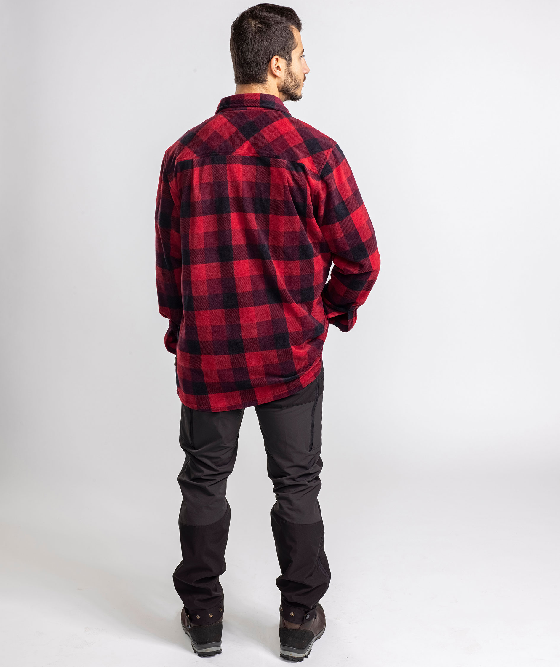 Pinewood Canada fleeceskjorte, R&oslash;d/Sort, large image number 5