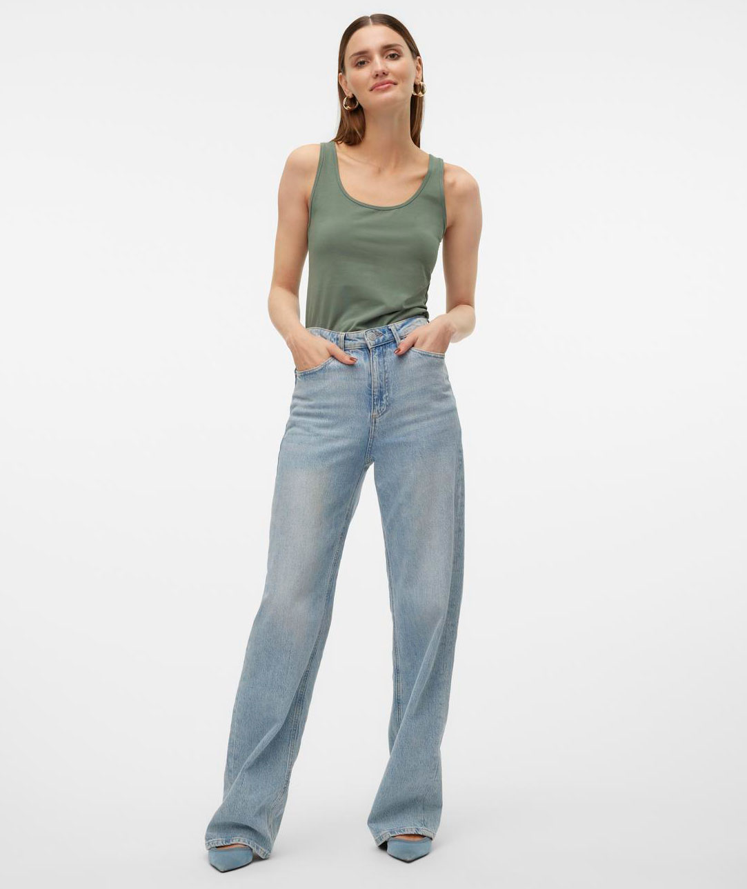 Vero Moda VMLULU l&aring;ng linne dam, Laurel Wreath, large image number 4