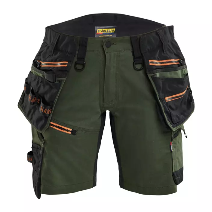 Blåkläder Striker dame håndværkershorts, Skovgrøn/Rust, large image number 0