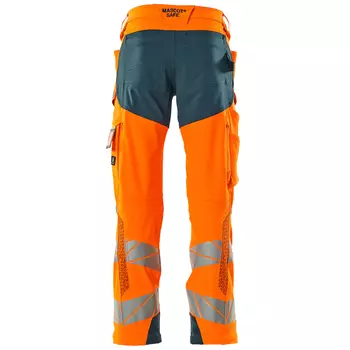 Mascot Accelerate Safe work trousers full stretch, Hi-Vis Orange/Dark Petroleum