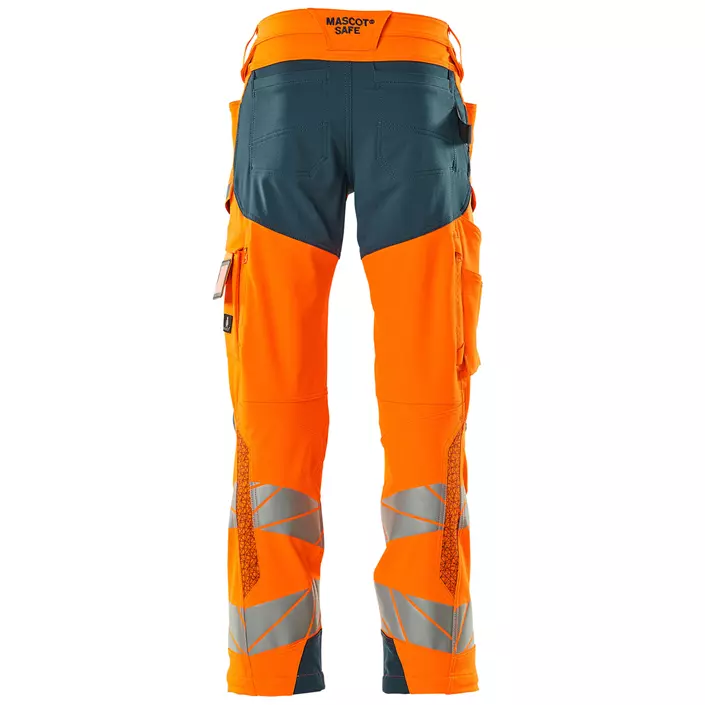 Mascot Accelerate Safe arbeidsbukse full stretch, Hi-Vis Orange/Mørk Petroleum, large image number 1