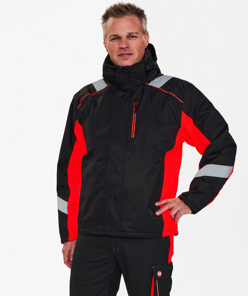 Engel Cargo Winterjacke, Schwarz/Rot