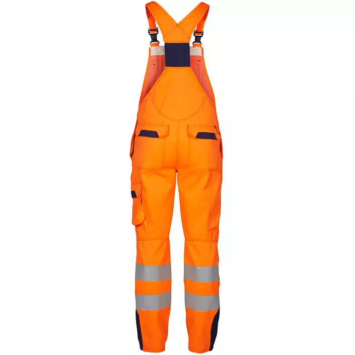 Engel Safety+ arbetshängselbyxa, Varsel Orange/Marinblå, large image number 1
