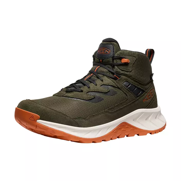 Keen Hightrail Mid WP vandrarkängor, Forest night/gold flame, large image number 3