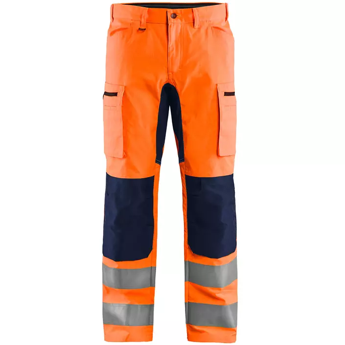 Blåkläder arbejdsbukser, Hi-vis Orange/Marine, large image number 0