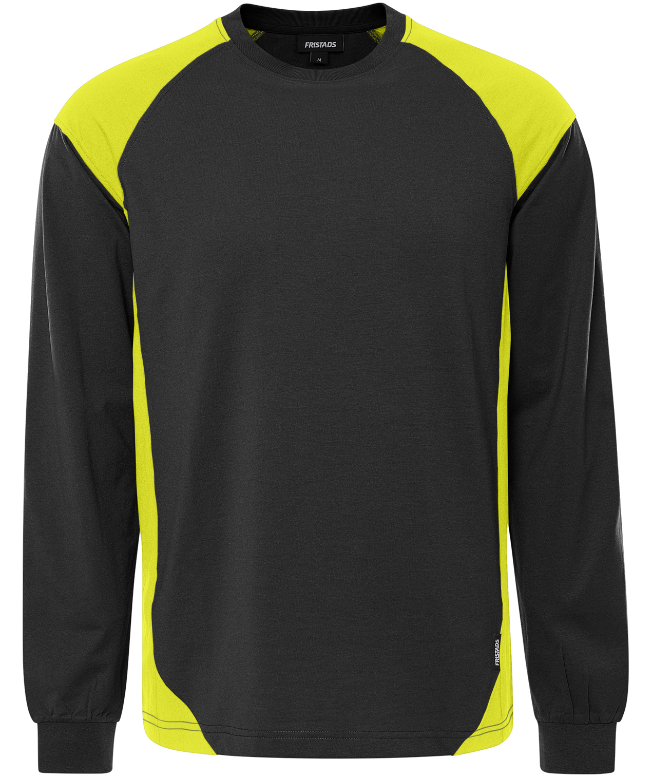 Fristads Heavy long-sleeved T-shirt 7071 GTM, Black/Hi-Vis Yellow, Black/Hi-Vis Yellow, swatch