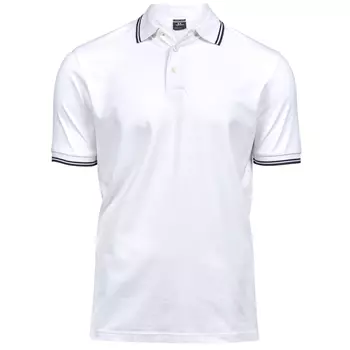 Tee Jays Luxury Stripe Stretch Poloshirt, White/Navy