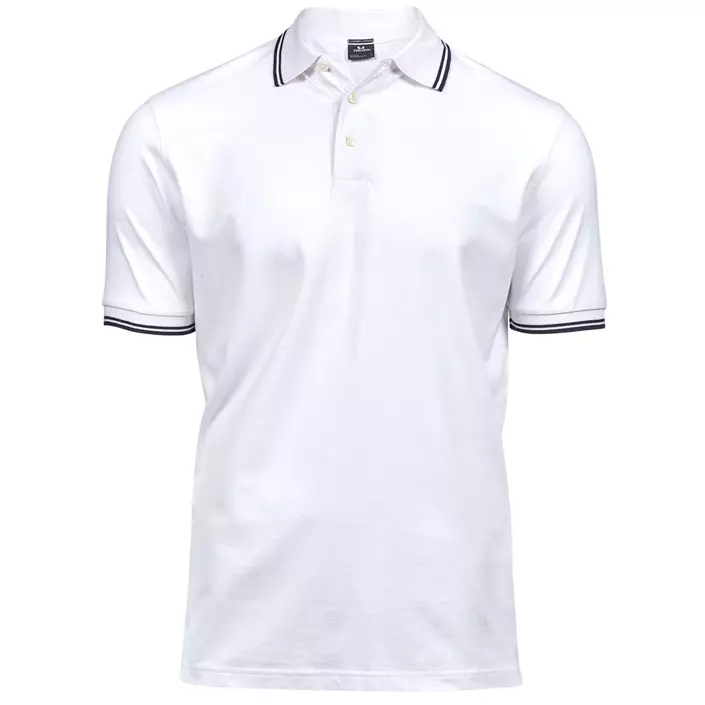 Tee Jays Luxury Stripe Stretch Poloshirt, White/Navy, large image number 0