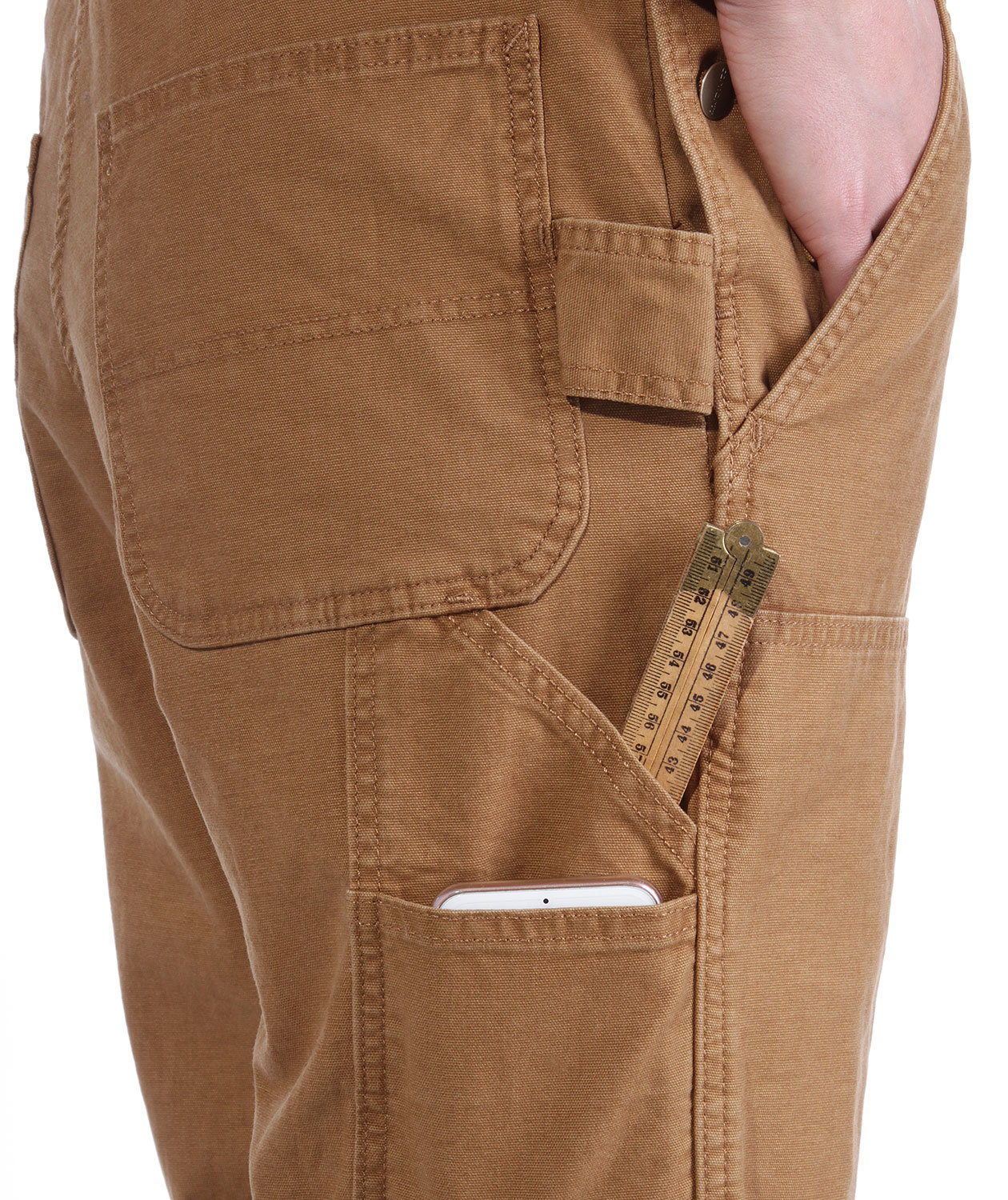 Carhartt Double Front BIB dameoverall, Brun, large image number 6