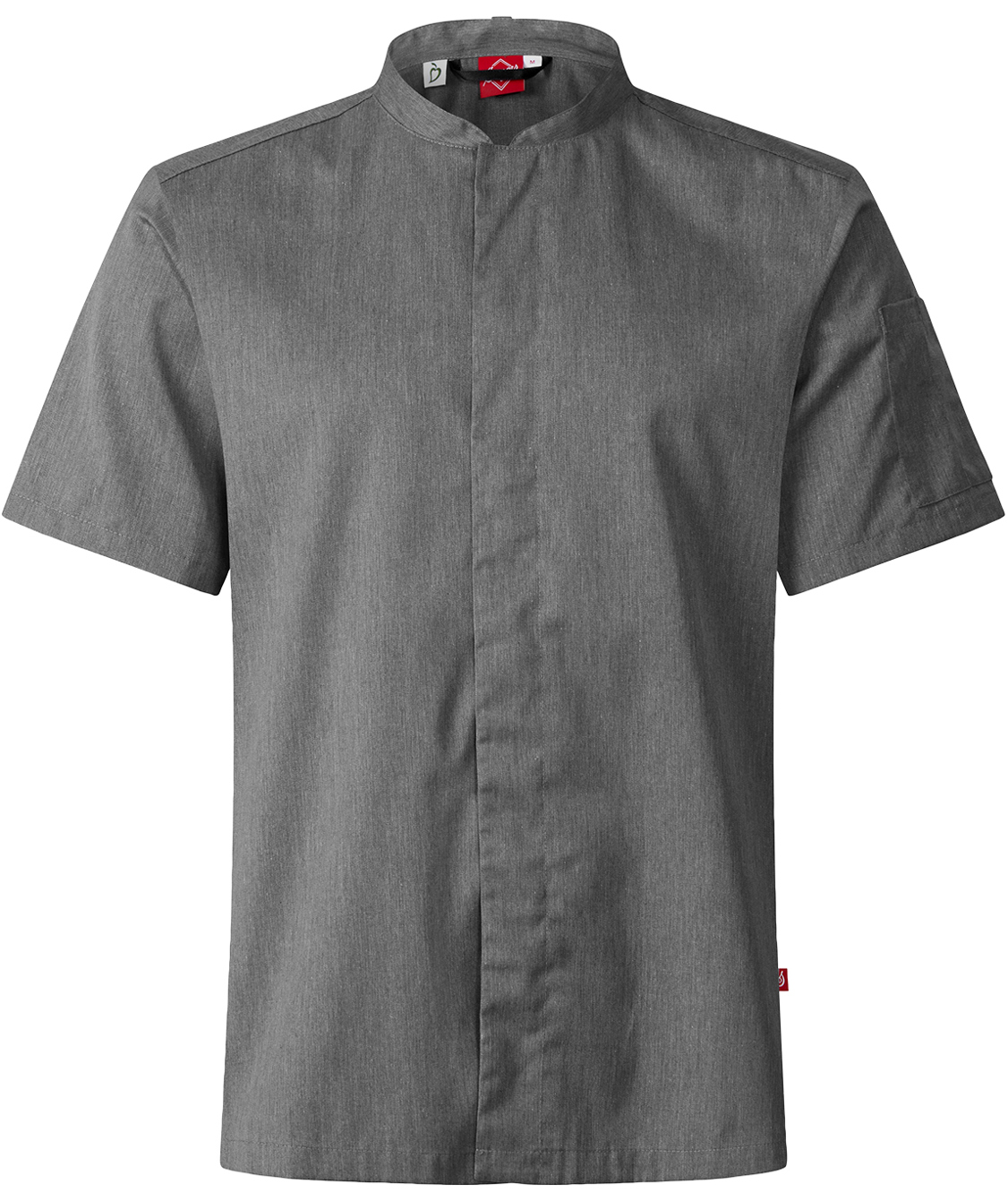 Segers 1097 short-sleeved chefs shirt, Grey melange, Grey melange, swatch