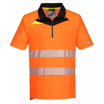 Portwest DX4 polo T-shirt, Hi-Vis Orange/Sort