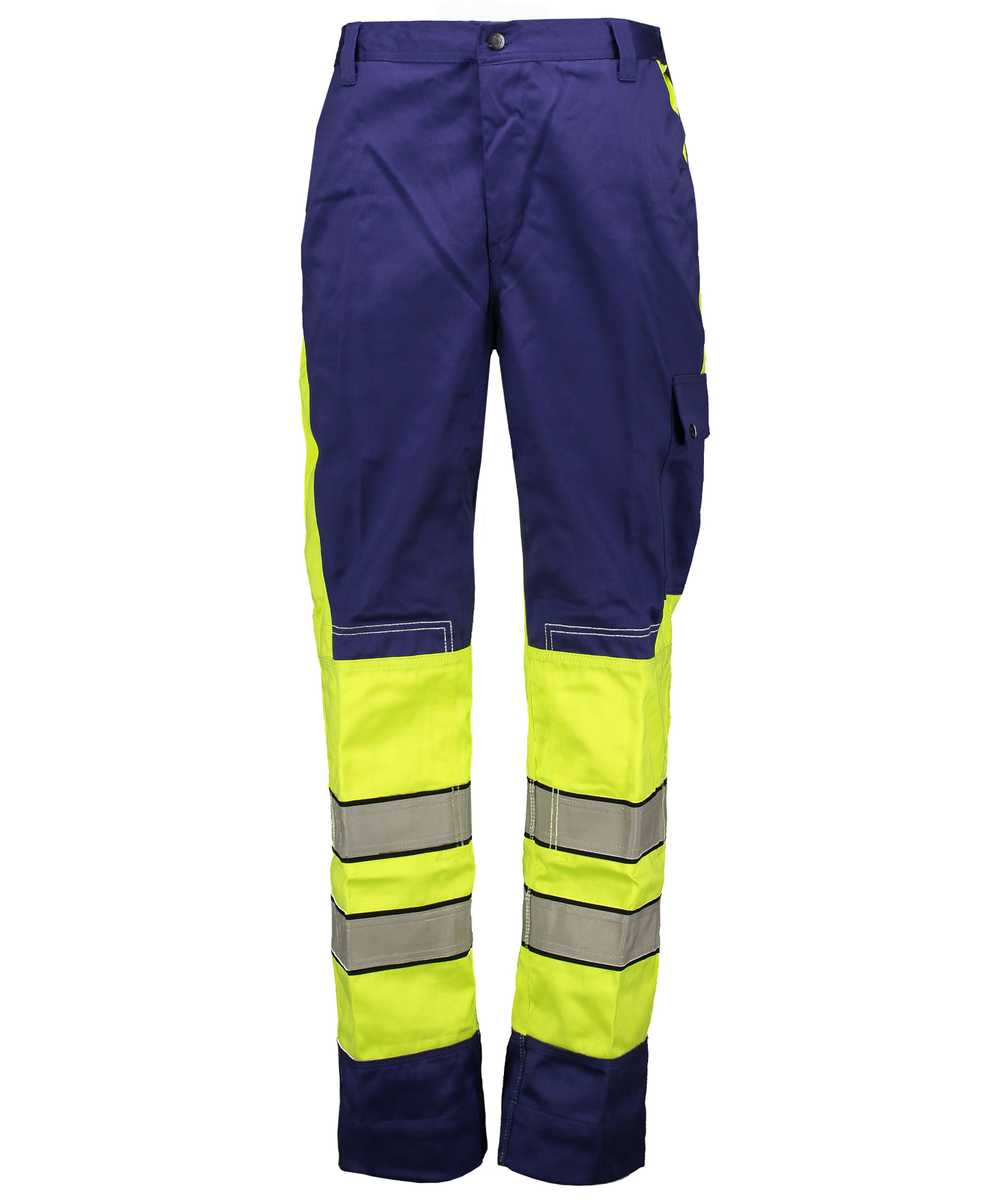 Bulldog Multinorm work trousers, Blue/Hi-vis yellow