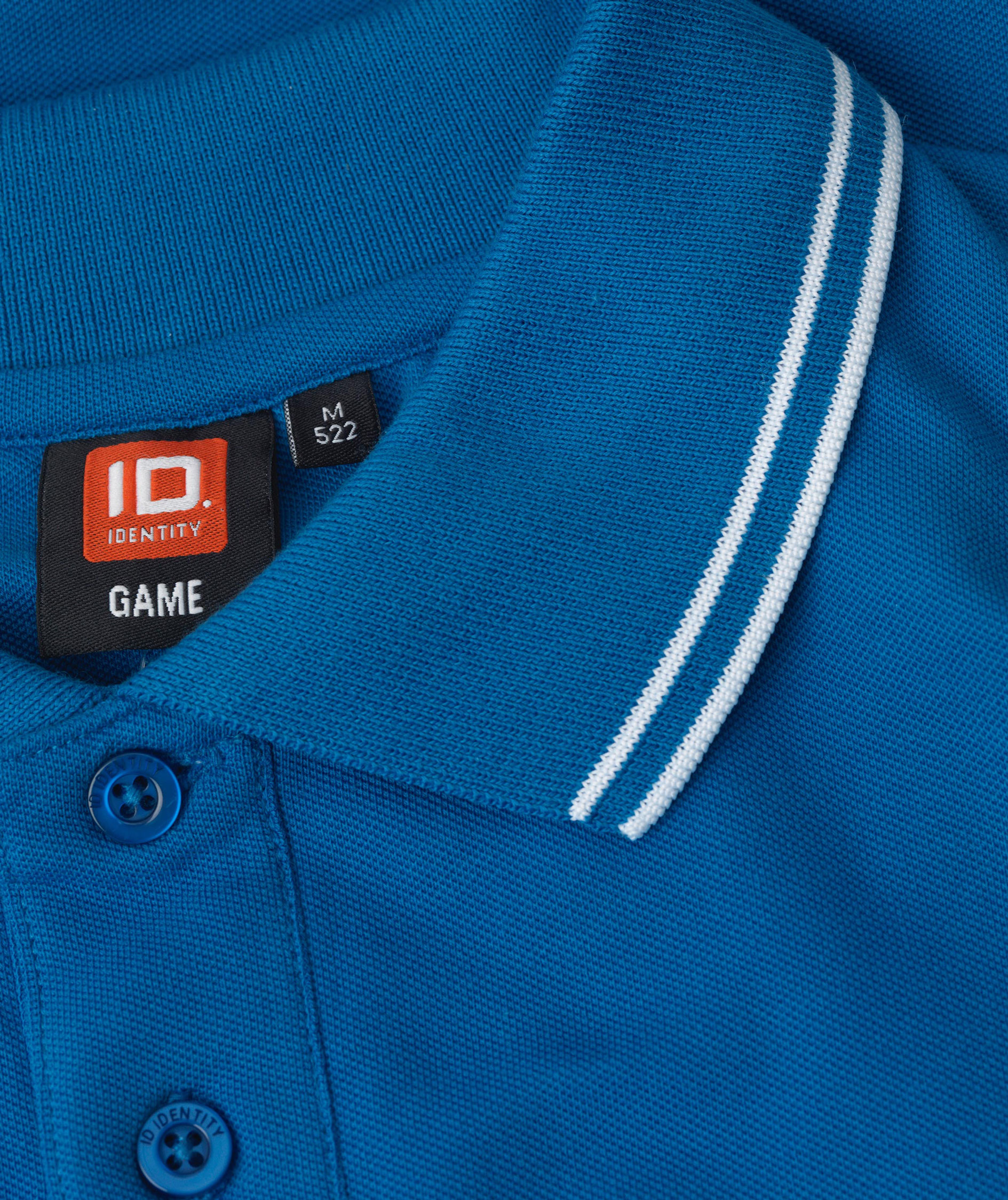 ID Stretch polo T-shirt med kontrast, Azure, large image number 3