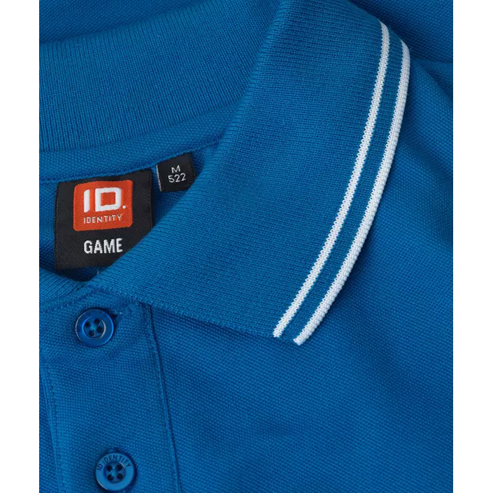 ID Stretch polo T-shirt med kontrast, Azure, large image number 3