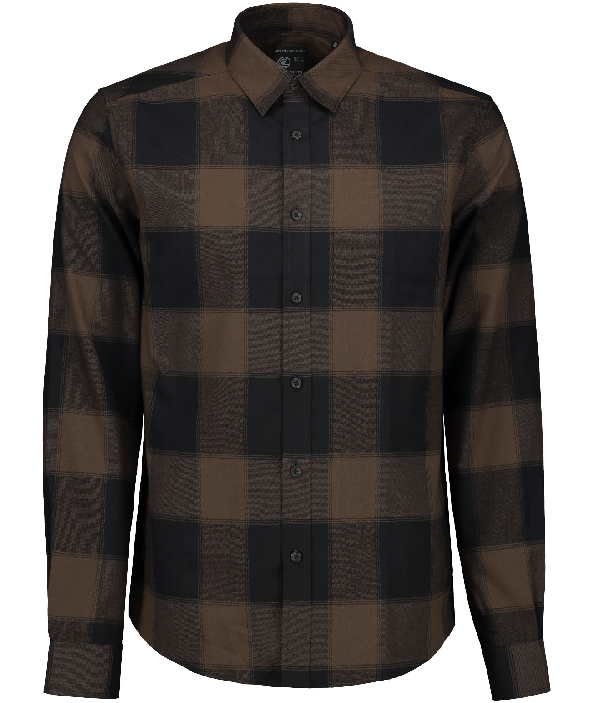 Westborn light flannel shirt, Brown/Black