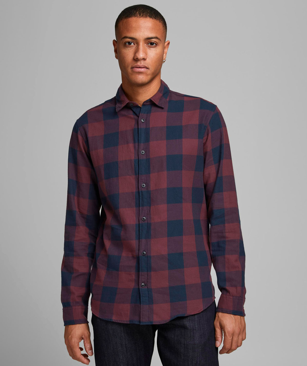 Jack & Jones JJEGINGHAM Slim fit twill skogsarbetare skjorta, Port Royale