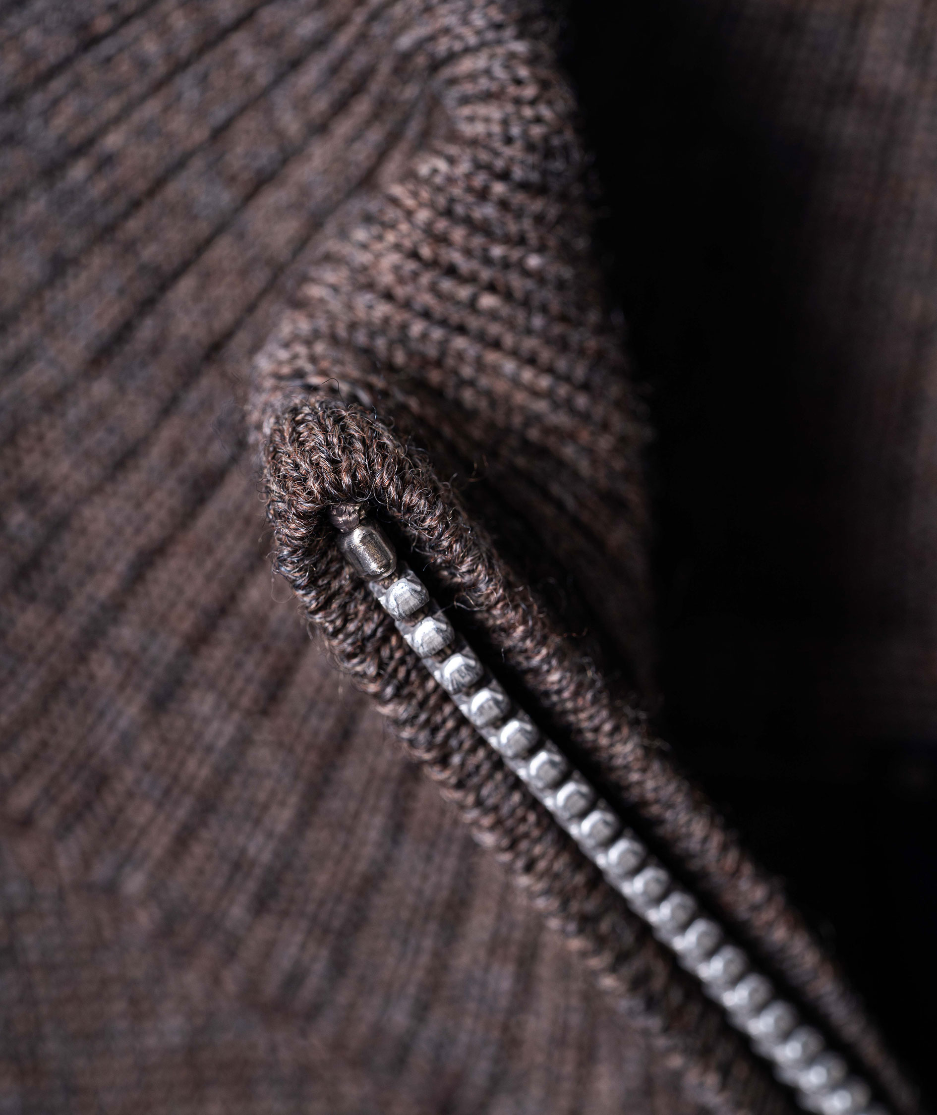 Clipper Milan knitted pullover with zipper, Dark Khaki Melange, large image number 2