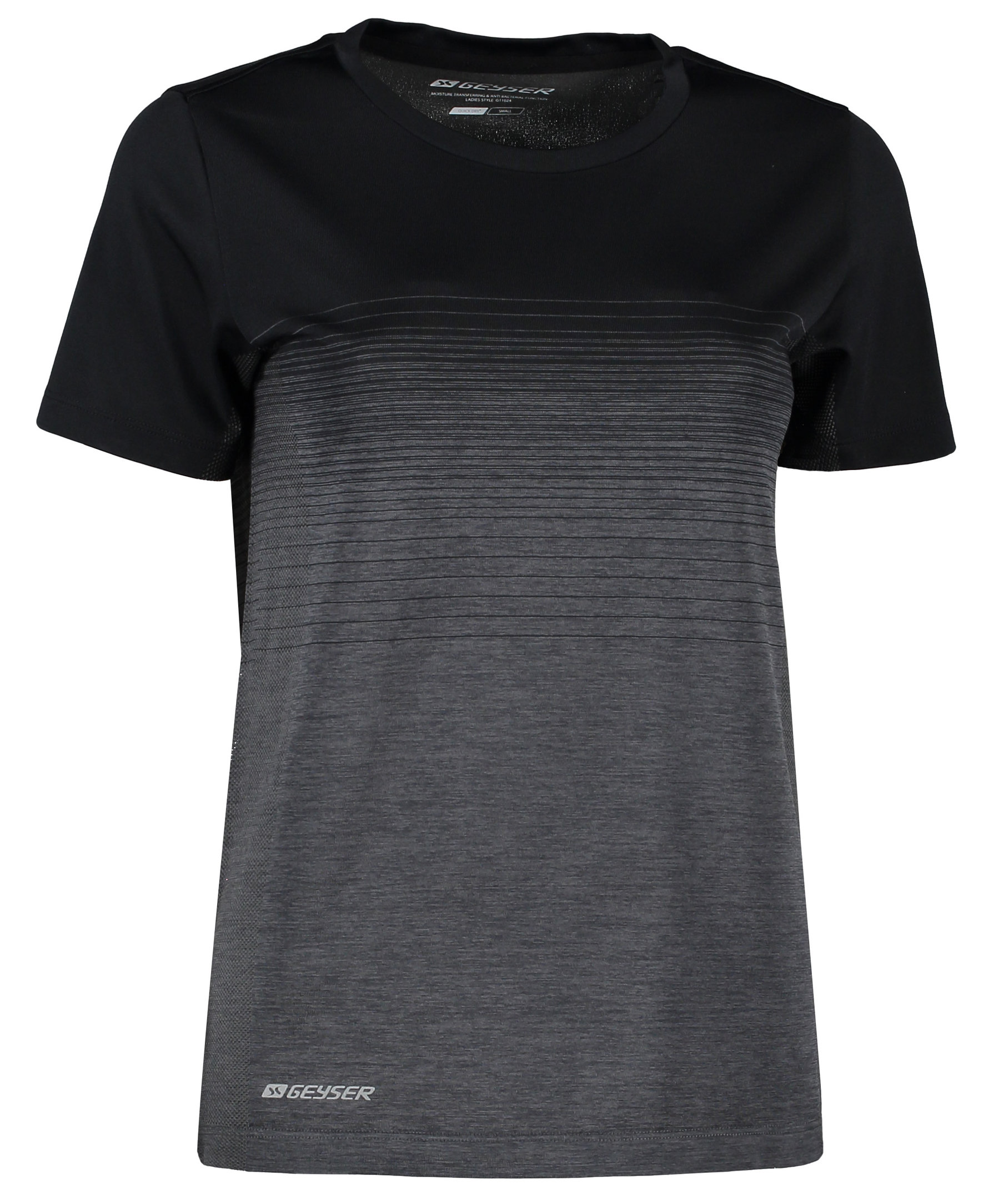 GEYSER s&ouml;ml&ouml;s randig t-shirt dam, Svart, large image number 1