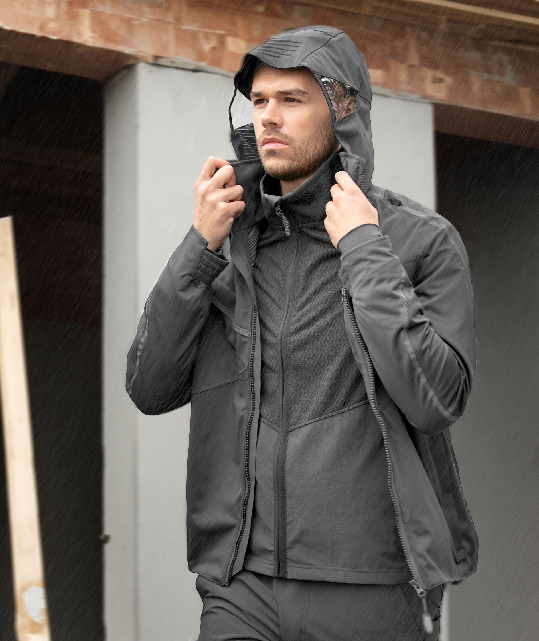 Mascot Customized shell jacket full stretch, Stone grey, large image number 1