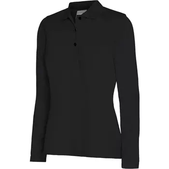 Pitch Stone women's long-sleeved polo shirt, Black