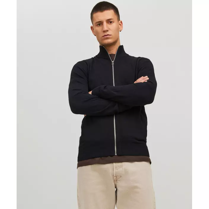 Jack & Jones JJEEMIL stickad cardigan, Svart, large image number 1