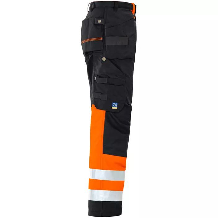 ProJob work trousers 6502, Black/Hi-vis Orange, large image number 3