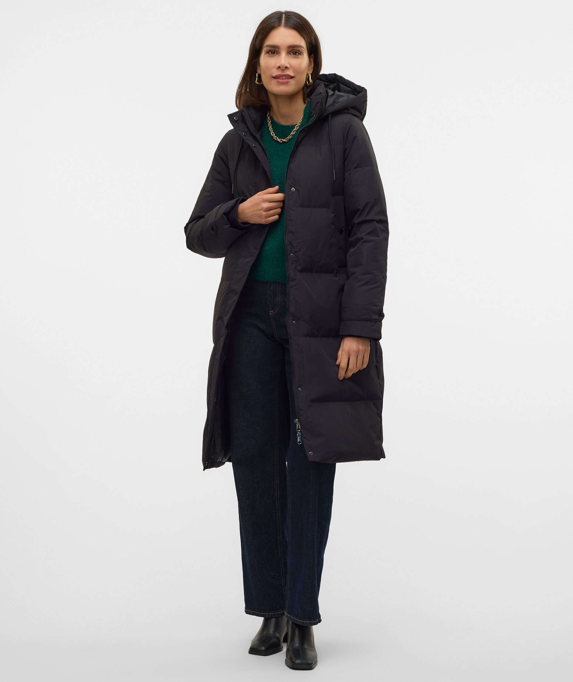 Vero Moda VMLEONIEANNE lang dame dunjakke, Black, large image number 6