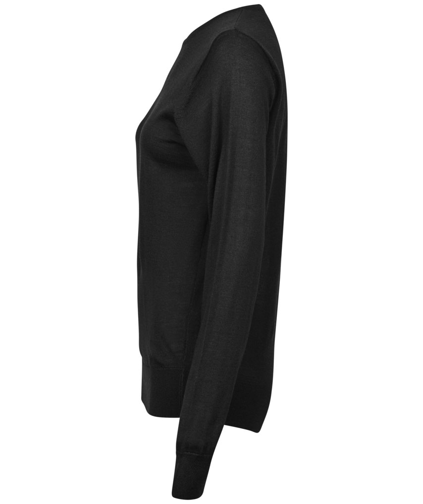 Tee Jays women's knitted pullover with merino wool, Black, large image number 3