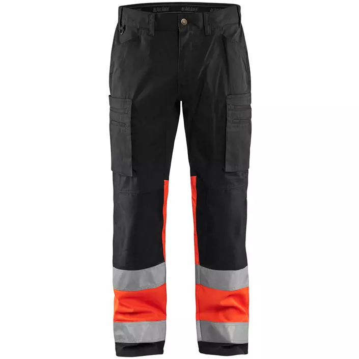 Blåkläder work trousers, Black/Hi-Vis Red, large image number 0