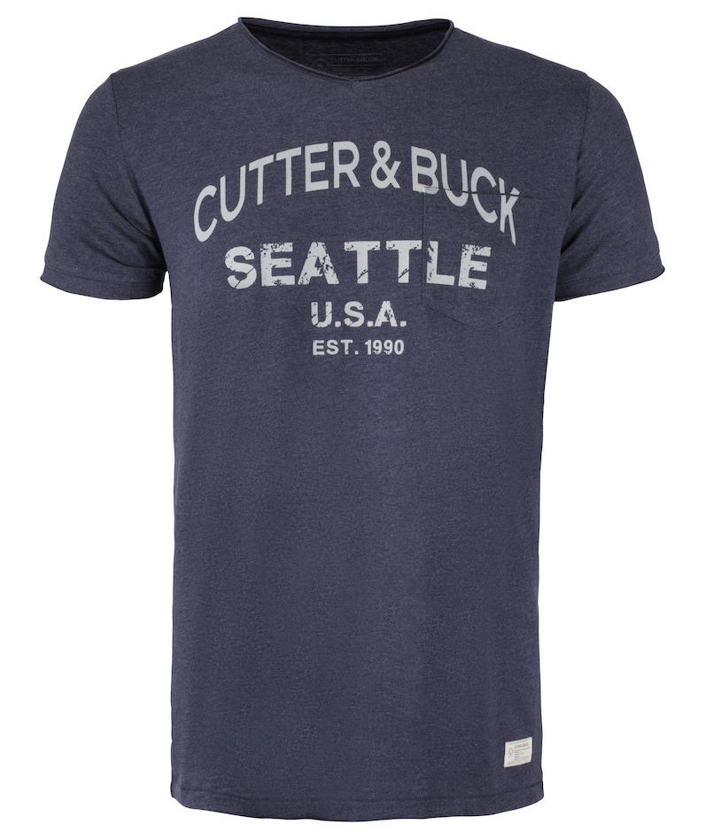 Cutter & Buck Pacific City T-shirt, Denim Melange