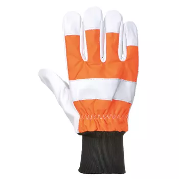 Portwest Oak chainsaw protection gloves, Orange/white
