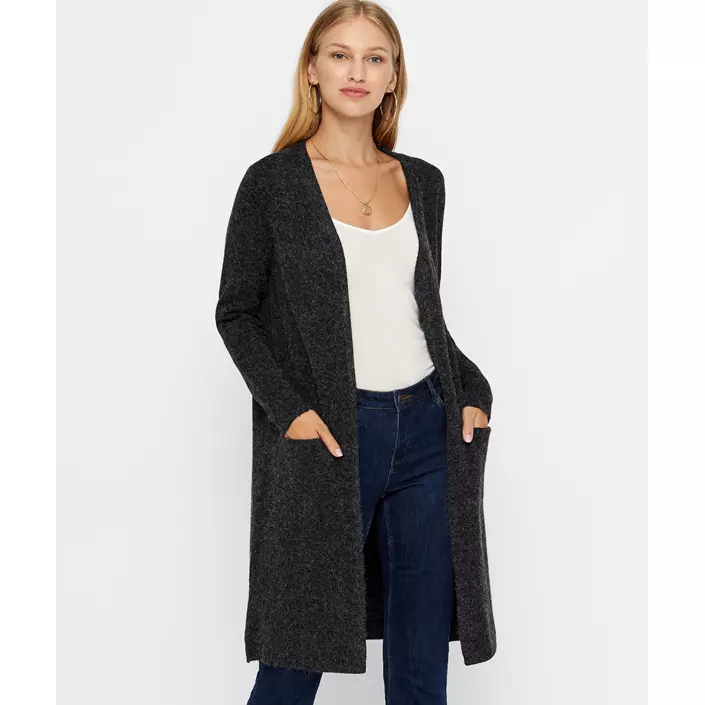 Vero Moda VMDOFFY lång stickad cardigan dam, Black, large image number 1