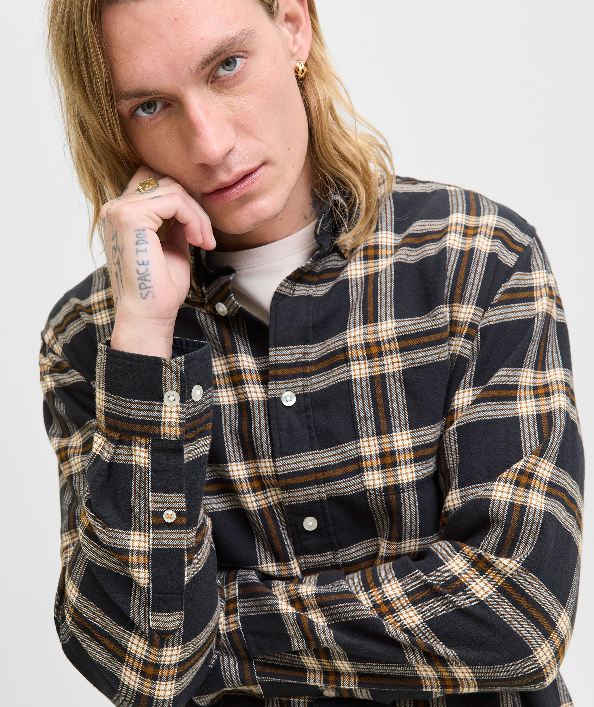 Jack & Jones JJECLASSIC flannel shirt, Black, large image number 3