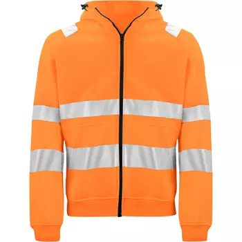 ProJob hoodie med dragkedja, Varsel Orange/Svart