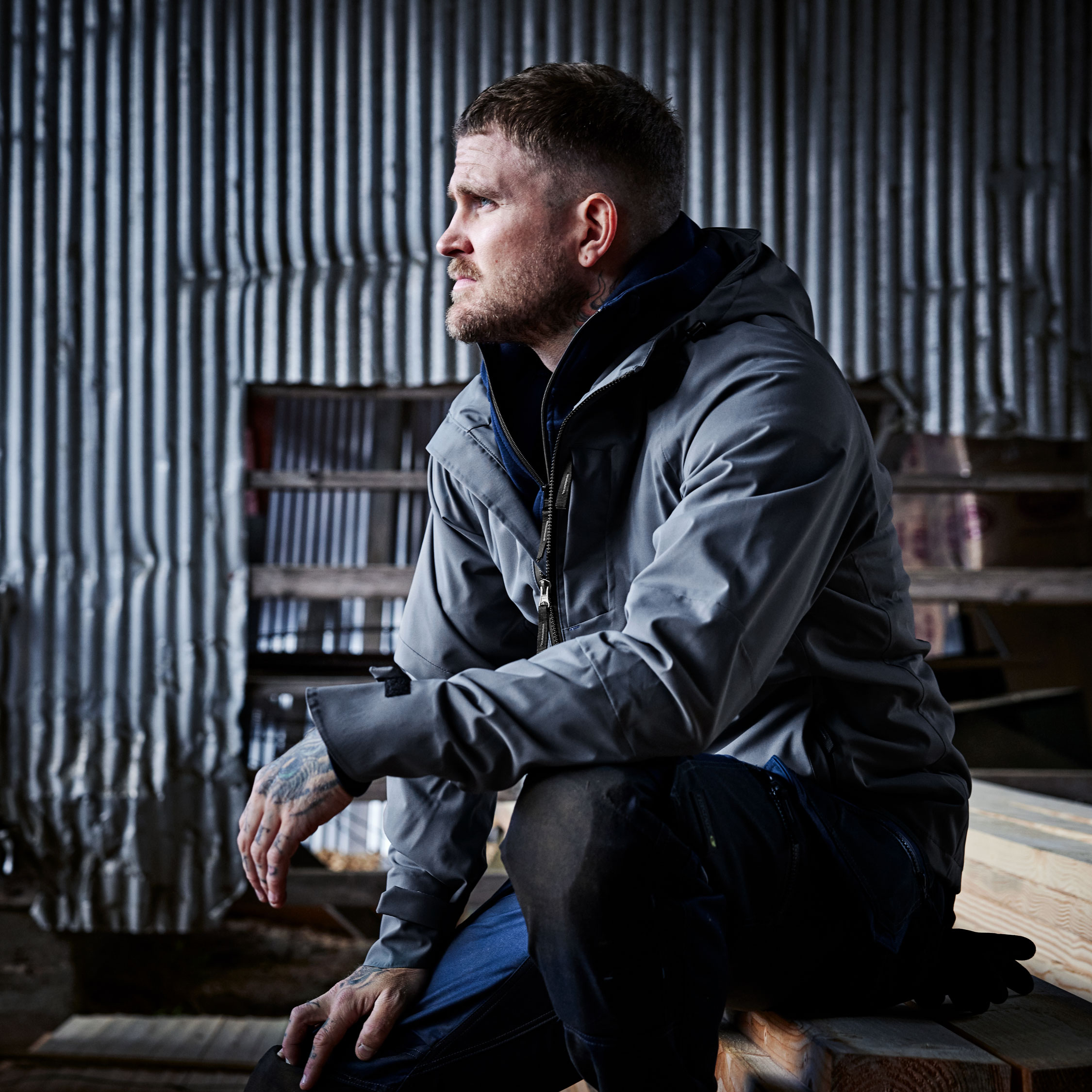 Fristads shell jacket 4882 GLPS, Dark Grey, Dark Grey, large image number 7