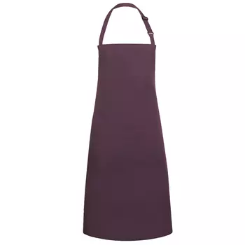Karlowsky Basic bib apron with pockets, Aubergine Purple