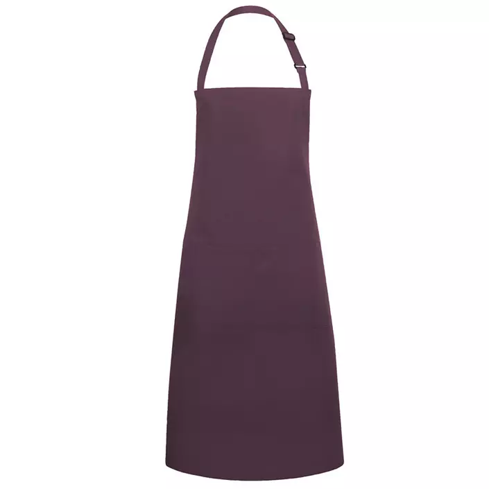 Karlowsky Basic bib apron with pockets, Aubergine Purple, Aubergine Purple, large image number 0