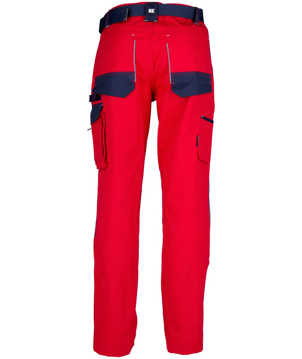 Kramp Original work trousers with belt, Red/Marine Blue, large image number 2