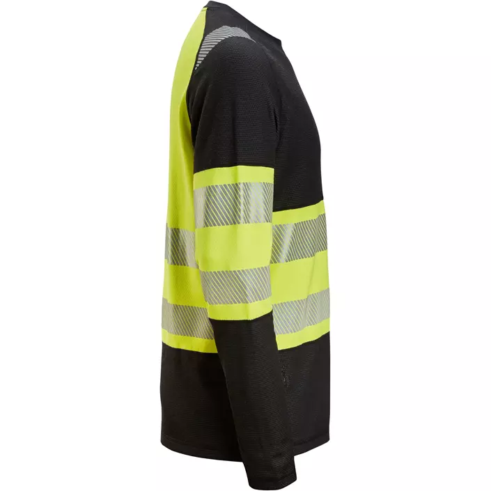 Snickers långärmad T-shirt 2430, Svart/Varselgul, large image number 2