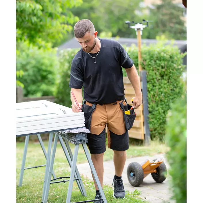 Mascot Customized arbejdsshorts full stretch, Nøddebrun/Sort, large image number 1