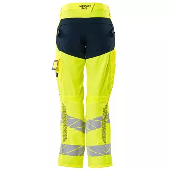 Mascot Accelerate Safe women's work trousers, Hi-Vis Yellow/Dark Marine